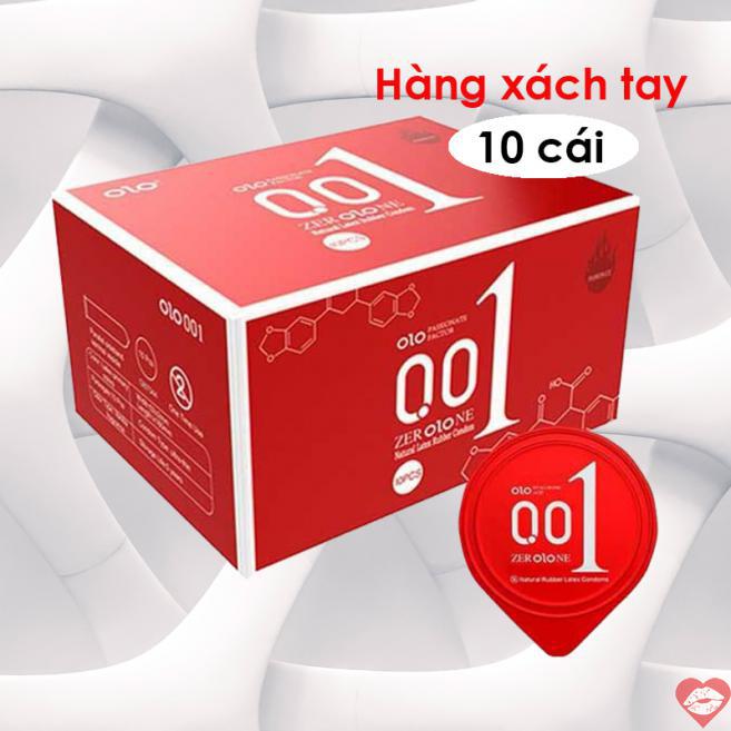  Sỉ Bao cao su OLO 0.01 Đỏ - Siêu mỏng nóng ấm - Hộp 10 cái  cao cấp 