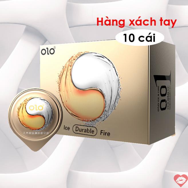  Phân phối Bao cao su OLO 0.01 Lửa Băng - Siêu mỏng kéo dài thời gian - Hộp 10 cái  loại tốt 