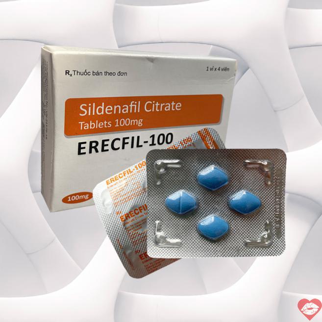 Đánh giá Erecfil-100 Sildenafil Citrate 100mg cường dương kéo dài thời gian chống xuất tinh sớm mới nhất 