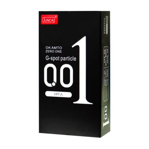 Bao cao su Juncai 001 Okamto G-Spot Black - Siêu mỏng gai li ti - Hộp 10 cái