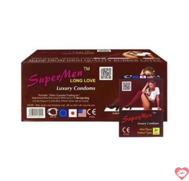  Shop bán Bao cao su Supermen Long Love - Kéo dài thời gian - Hộp 120 cái  cao cấp 